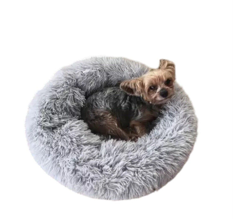 Active Pets Plush Calming Anti Anxiety Soft Fuzzy Comfort 23" Donut Dog Bed