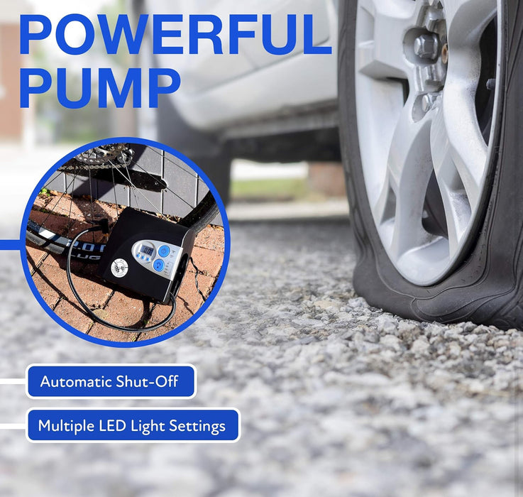 PI Auto Air Compressor Portable,12V, Digital Tire Inflator w/ Pressure Gauge