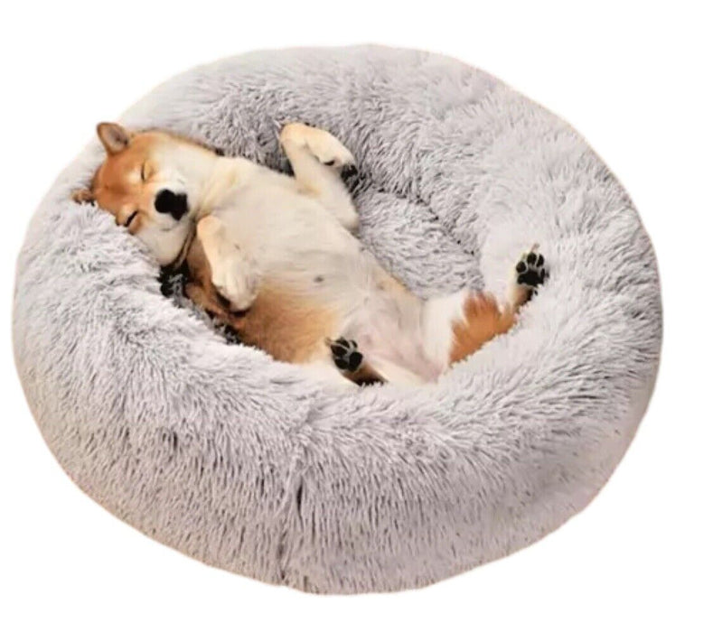 Active Pets Plush Calming Anti Anxiety Soft Fuzzy Comfort 23" Donut Dog Bed