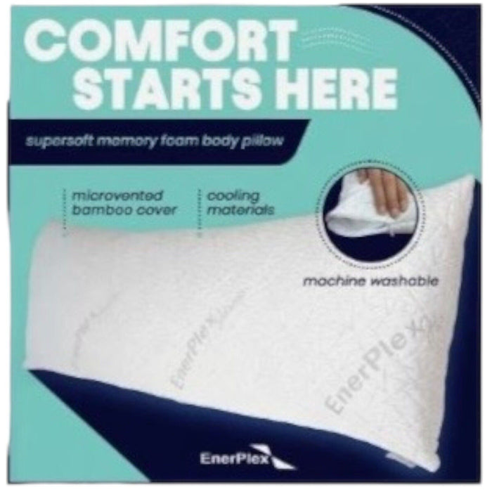EnerPlex Body Adjustable Memory  Foam Pillow for Adults (54"x 20") Bamboo