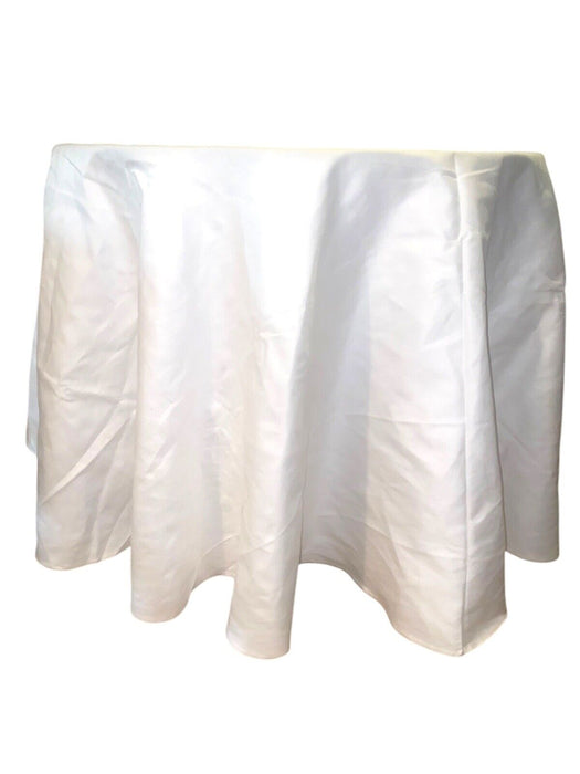 100% Cotton 90" Round Washable Tablecloth White
