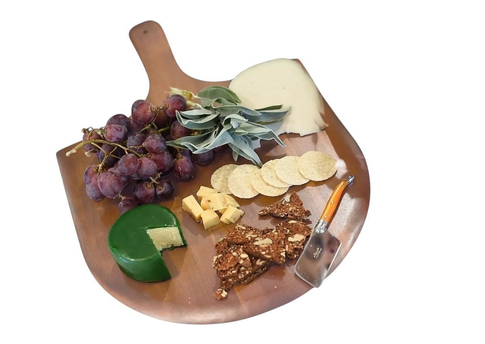 Heritage Acacia Wood Pizza Peel Large Wooden Paddle Board w/ Handle 22 x 14"