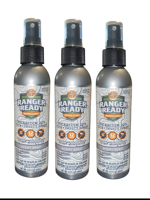 Ranger Ready Picaridin Insect Repellent Spray, Tick + Mosquito [6 Oz, Pack of 3]