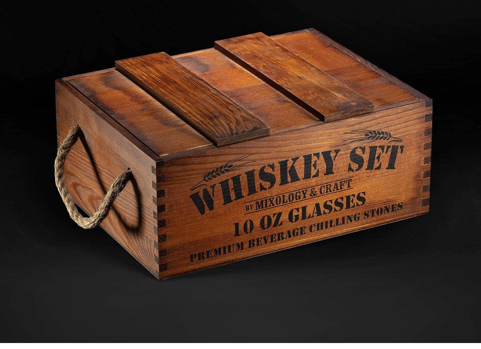 Mixology & Craft Whiskey 14PC Gift Set, 10oz Old Fashion Glasses, Jameson Brown