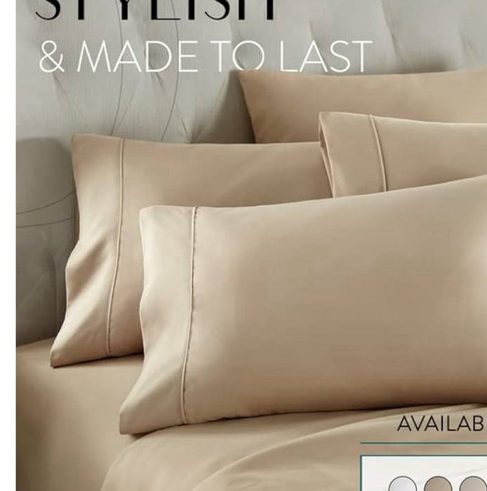 Danjor Linens Queen 6 PC 1800 Platinum Collection Sheet Set  Taupe/Camel NWT