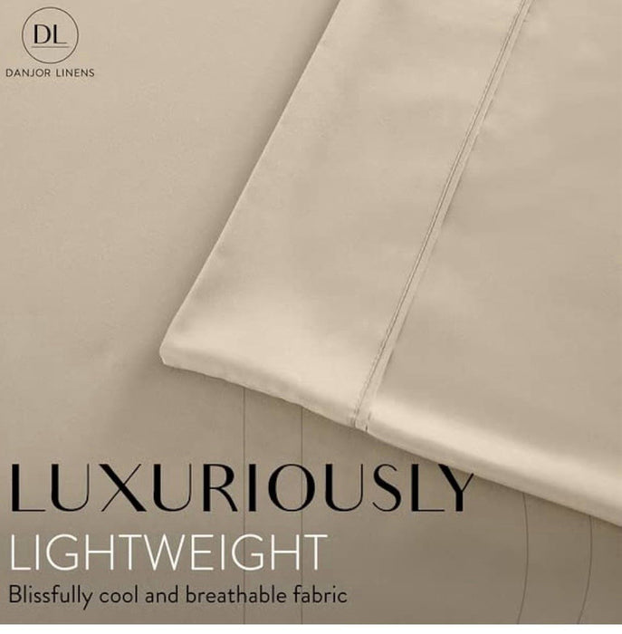 Danjor Linens Queen 6 PC 1800 Platinum Collection Sheet Set  Taupe/Camel NWT