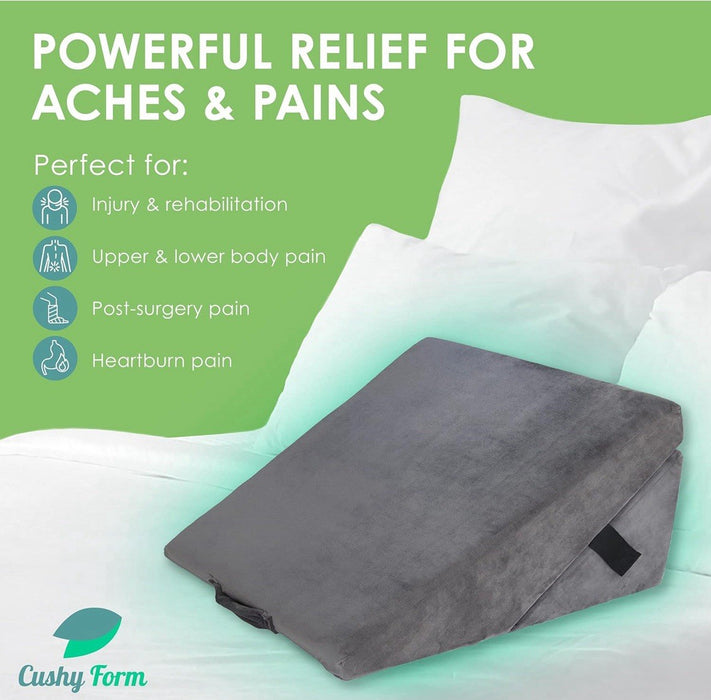 Cushy Form 5-n-1 Wedge Pillow for Sleeping,Multipurpose Memory Foam Bed Support