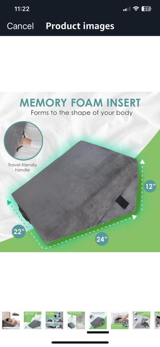 Cushy Form 5-n-1 Wedge Pillow for Sleeping,Multipurpose Memory Foam Bed Support