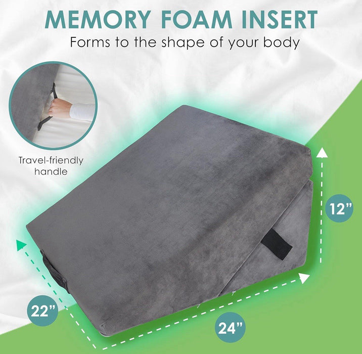 Cushy Form 5-n-1 Wedge Pillow for Sleeping,Multipurpose Memory Foam Bed Support