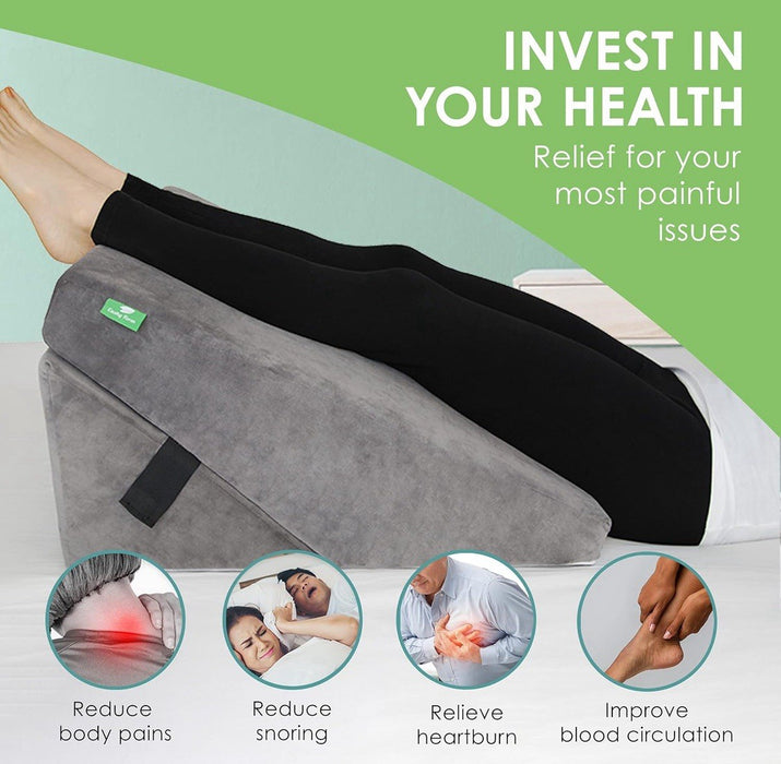 Cushy Form 5-n-1 Wedge Pillow for Sleeping,Multipurpose Memory Foam Bed Support