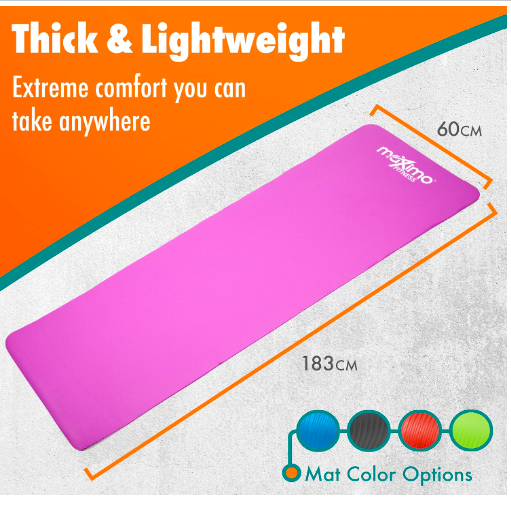 Maximo Yoga Fitness Mat Extra Thick Multiple Workout Mat (Meas: 72 x 24) Purple