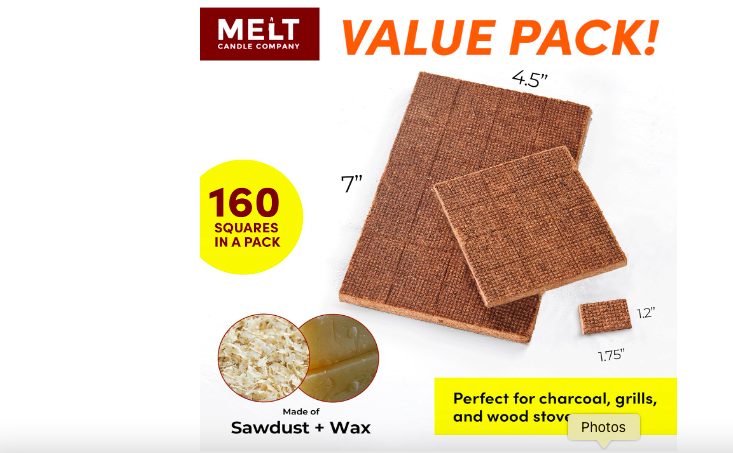 Fire Starter Squares, 160 pcs Fire Starters for Campfires, Grill, Outdoor Fire