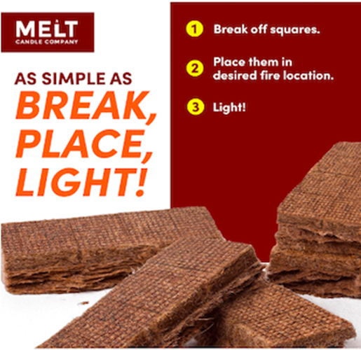 Fire Starter Squares, 160 pcs Fire Starters for Campfires, Grill, Outdoor Fire